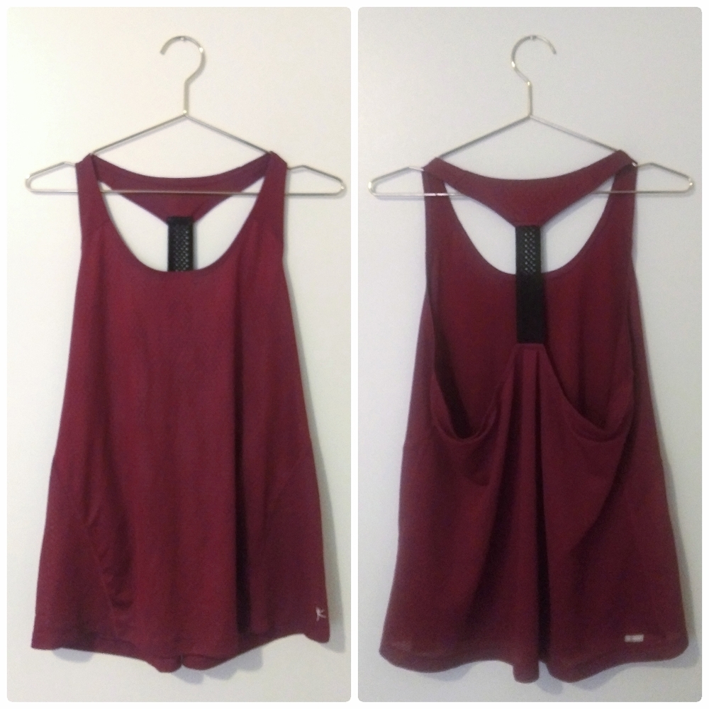 Maroon Racerback Tank Workout Top